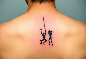 Hanging stick figures tattoo idea