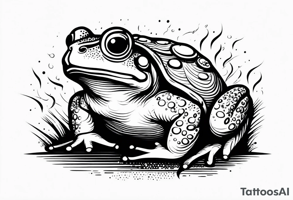 A toad in a thunderstorm tattoo idea