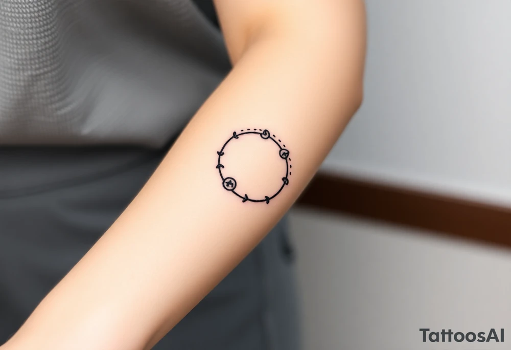 Rewind circle with play pause and stop in the circle tattoo idea