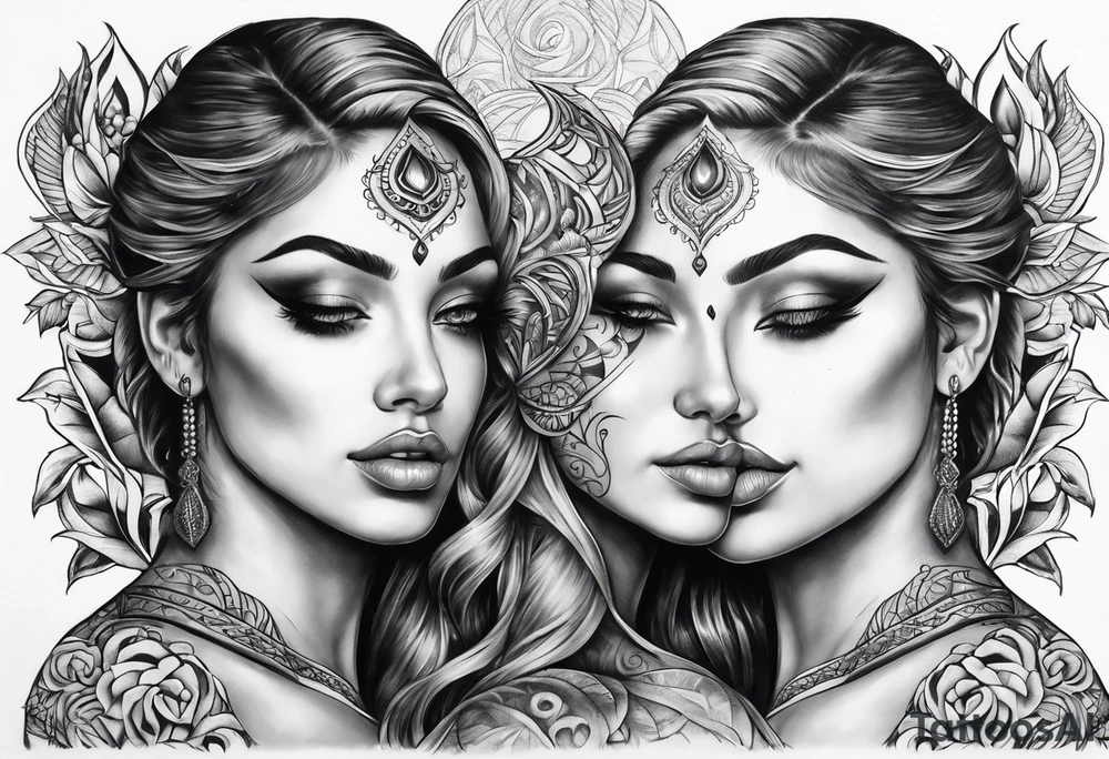 twin flames tattoo idea