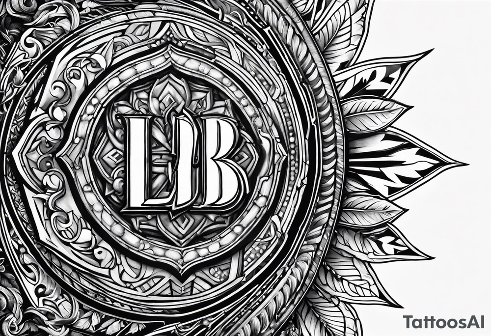 THE LETTERS "LDB" ON A SHIELD tattoo idea