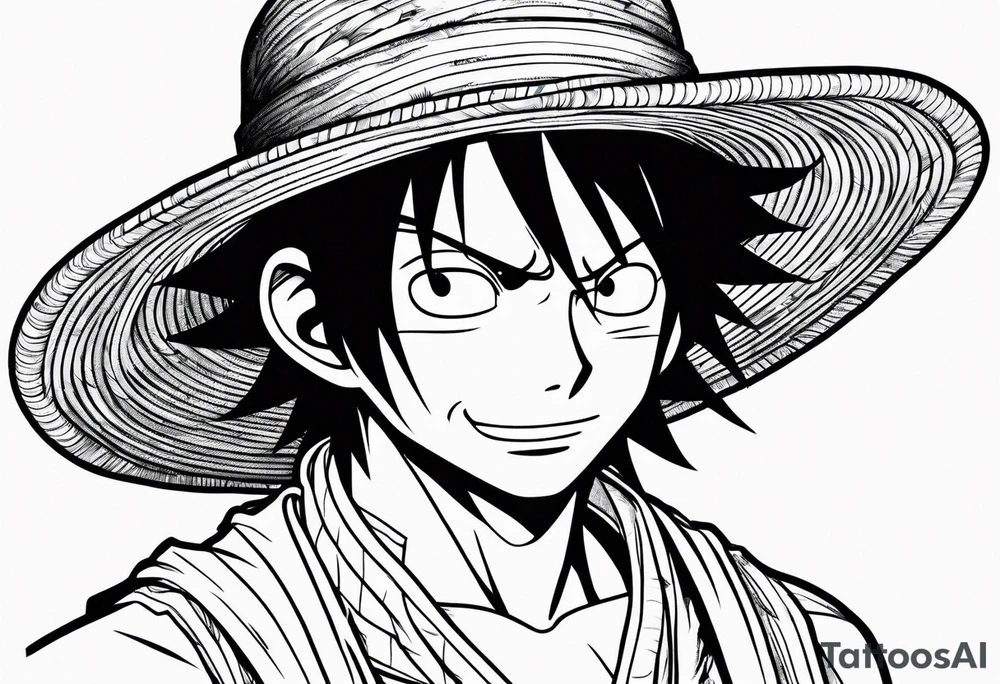 Monkey d Luffy straw hat tattoo idea