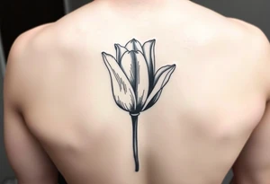 Long steamed tulip tattoo idea