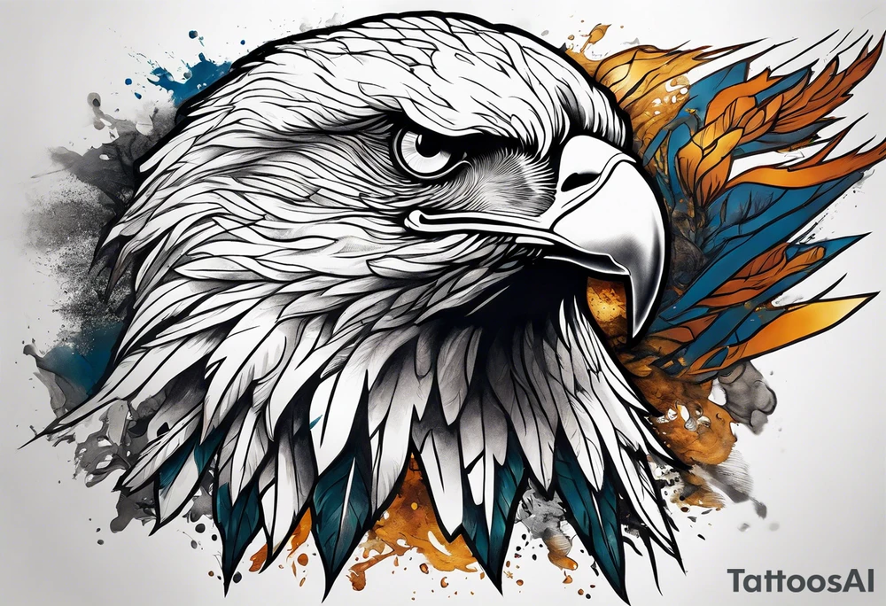 Powerful flying eagle tattoo idea