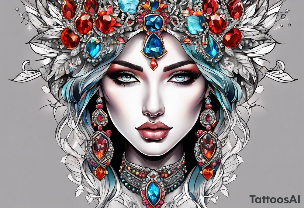 gemstone design tattoo idea