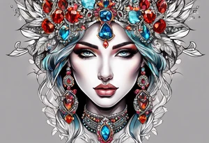 gemstone design tattoo idea