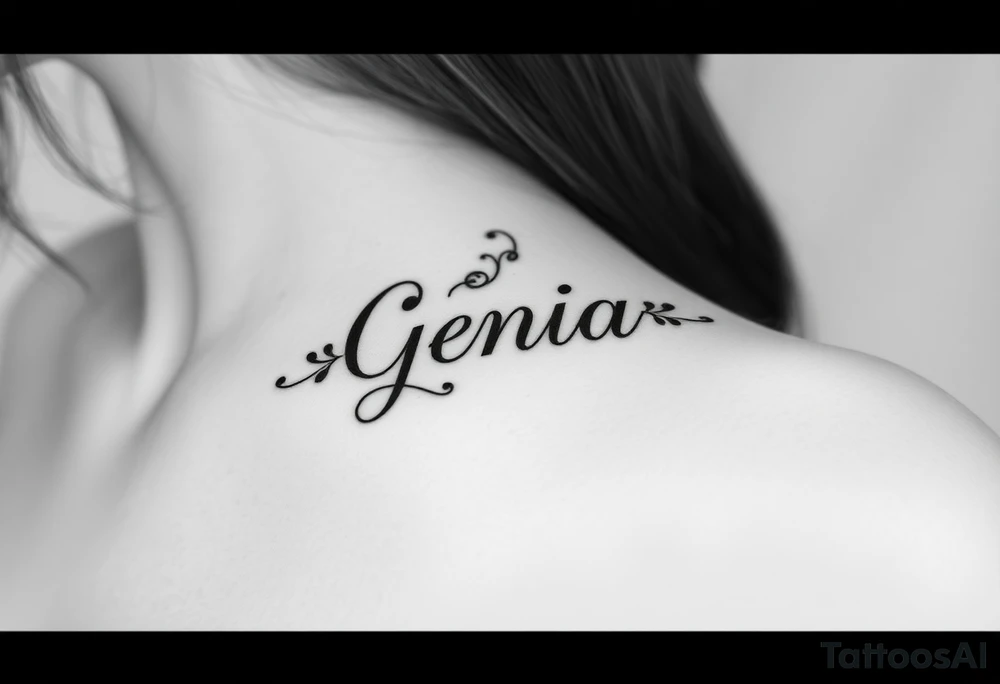 Tattoo with name Genia tattoo idea
