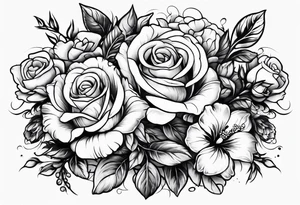 Snapdragons and roses mixed together tattoo idea