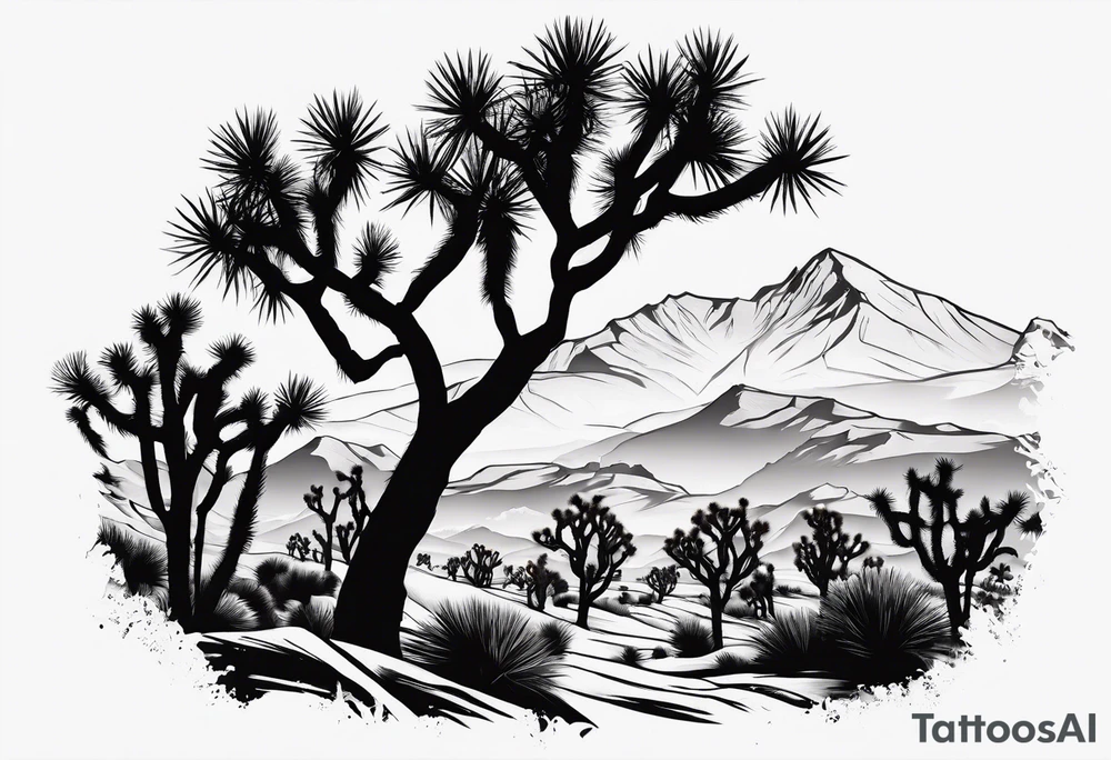 Tall Joshua tree tattoo idea