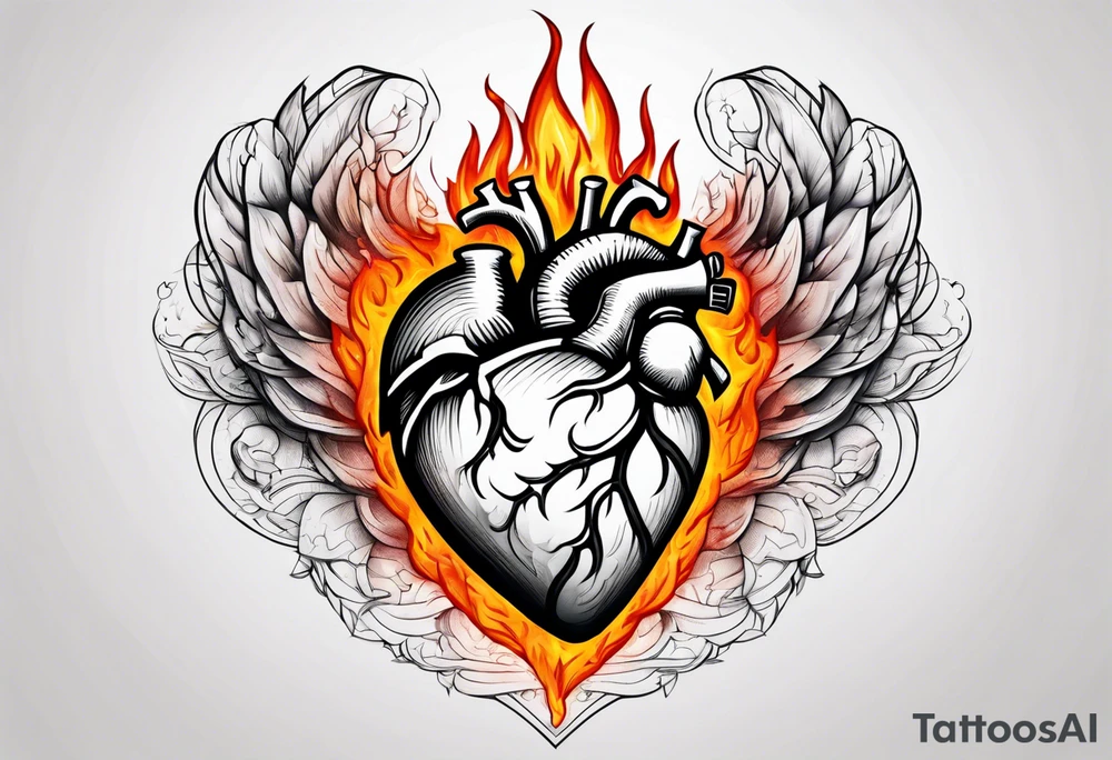 A heart that is covered in ice and also on fire tattoo idea A heart that is covered in ice and also on fire tattoo idea