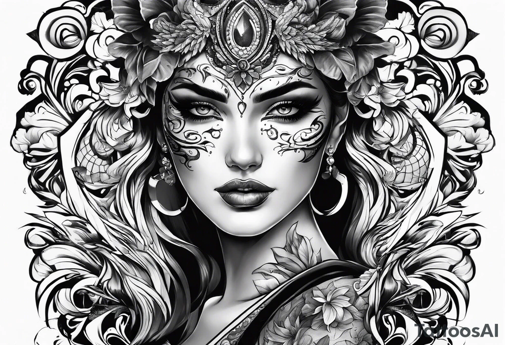 Two face tattoo tattoo idea