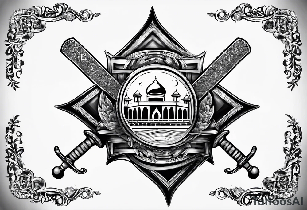 punjab map tattoo design with sword tattoo idea