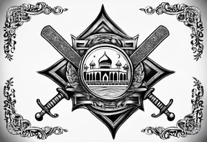 punjab map tattoo design with sword tattoo idea