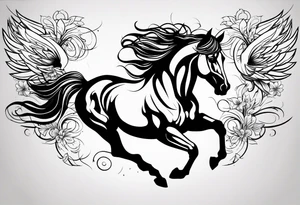 horse, trust, love, stars, maybe wings? tattoo idea