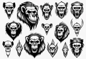 baboon skull tattoo idea