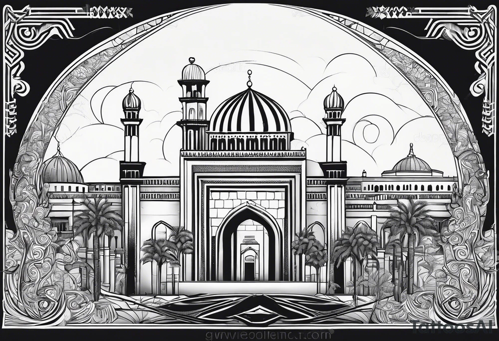 israel city vector gate 
swirl 
 vignette tattoo idea