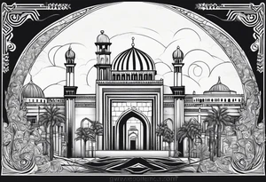 israel city vector gate 
swirl 
 vignette tattoo idea