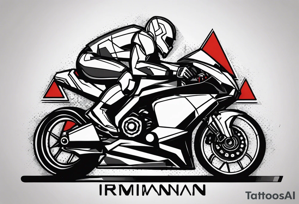 I want an ironman triathlon logo outlined with a triangle. off of the three points, i want the word adaptability and a swimmer, the word discipline and a bike, and the word determination and a runner tattoo idea