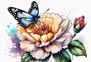 Butterfly on a flower tattoo idea