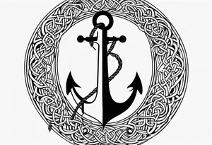 Celtic styling, anchor, compass, bass clef note, treble clef note, dog paw print, half sleeve, forearm tattoo idea