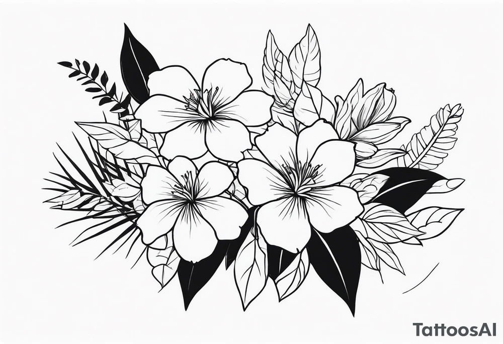 Jungle flowers tattoo idea