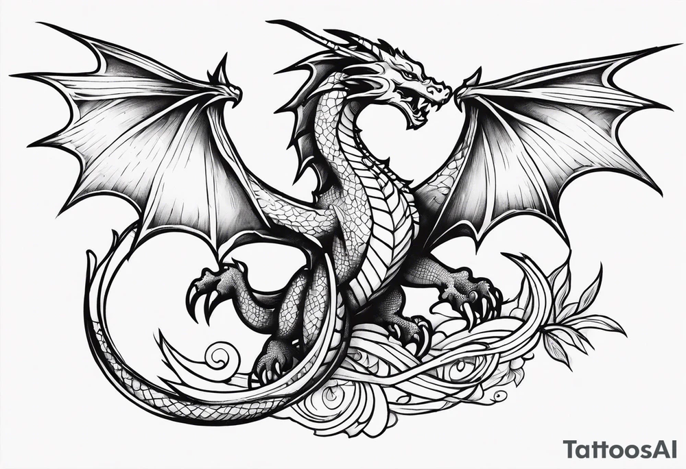 dragon collarbone tattoo idea