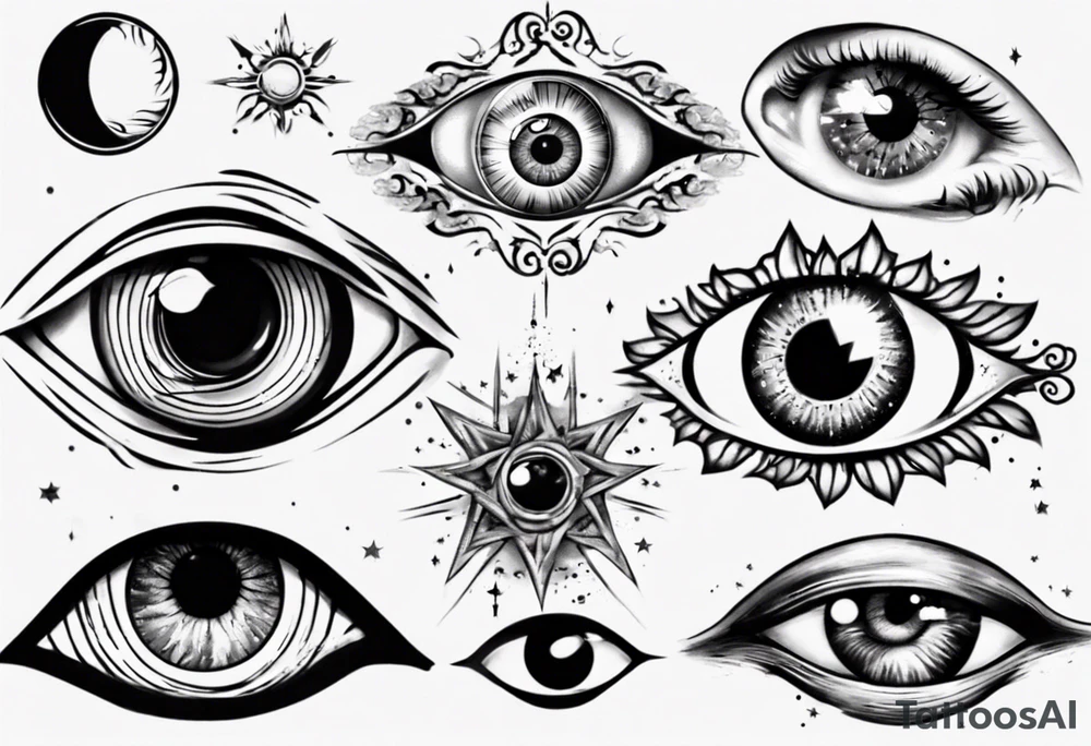 eye but instead of the eyeball there is the universe tattoo idea