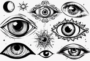 eye but instead of the eyeball there is the universe tattoo idea