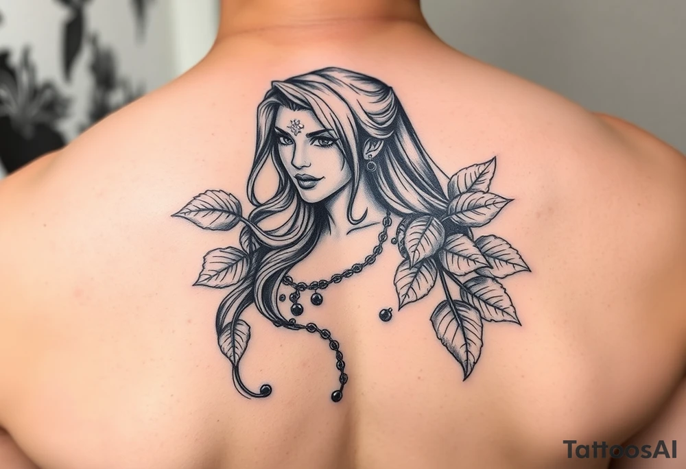 Poison ivy character sketch style tattoo idea