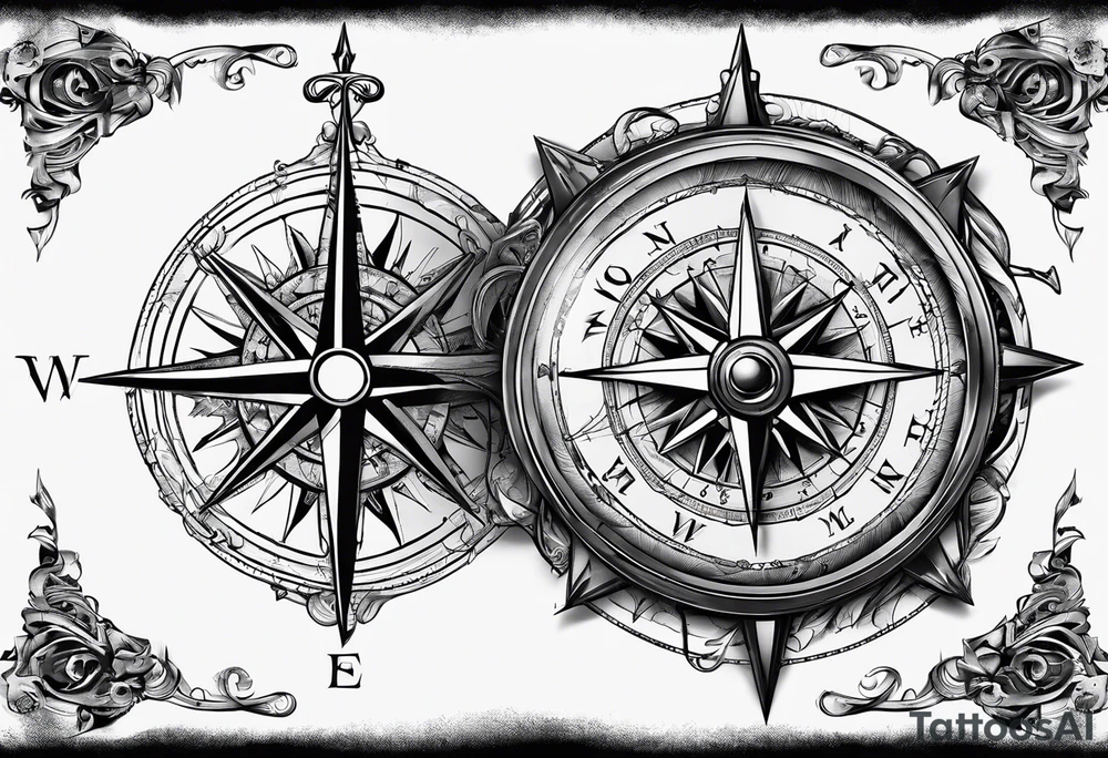 Broken Compass guide me tattoo idea