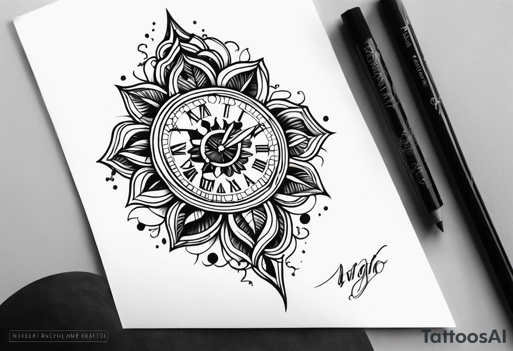 Avó a parar o relógio tattoo idea