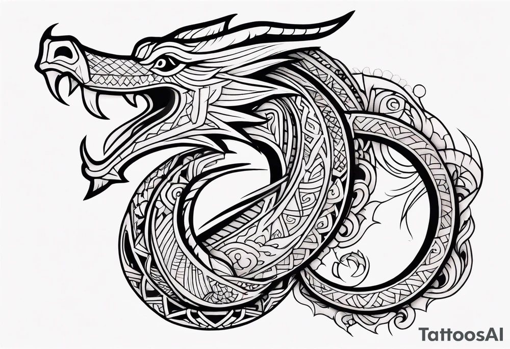 Dragon polynesian tattoo idea
