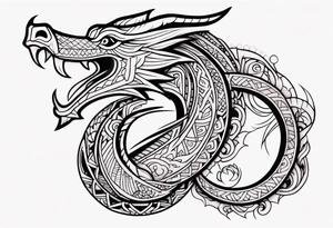 Dragon polynesian tattoo idea