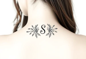 Lorbeerkranz mit Buchstabe S tattoo idea