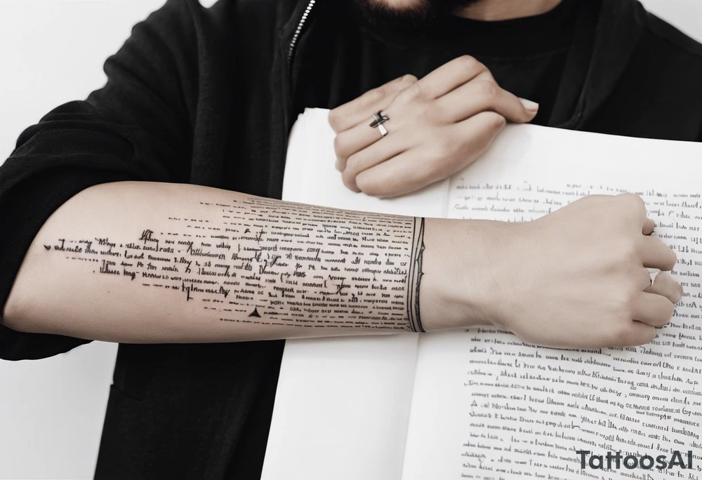 Sleeve with bible verses religious tattoo idea