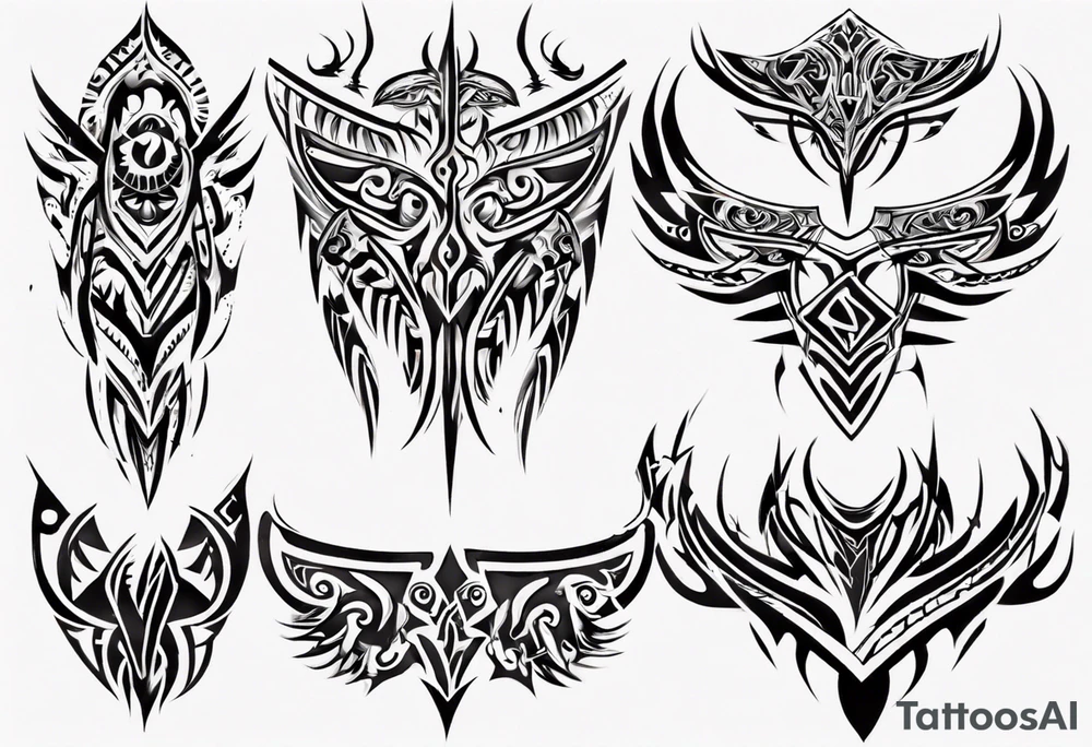 Tribal pectoral tattoo idea