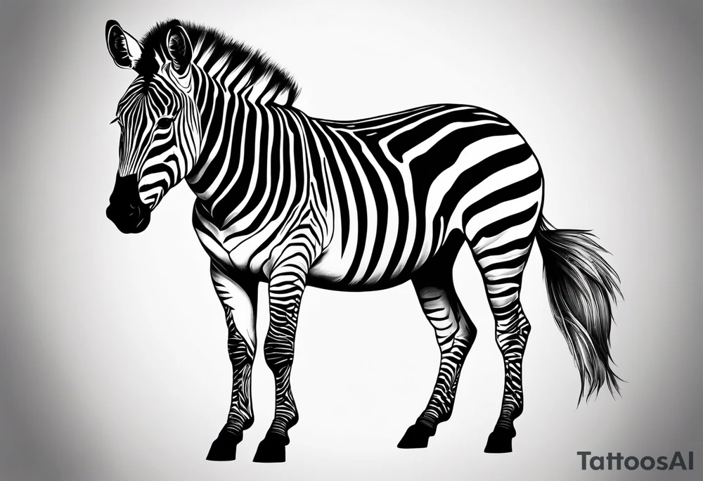 Zebra standing on back legs tattoo idea
