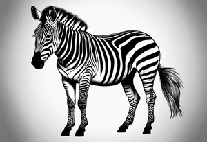 Zebra standing on back legs tattoo idea