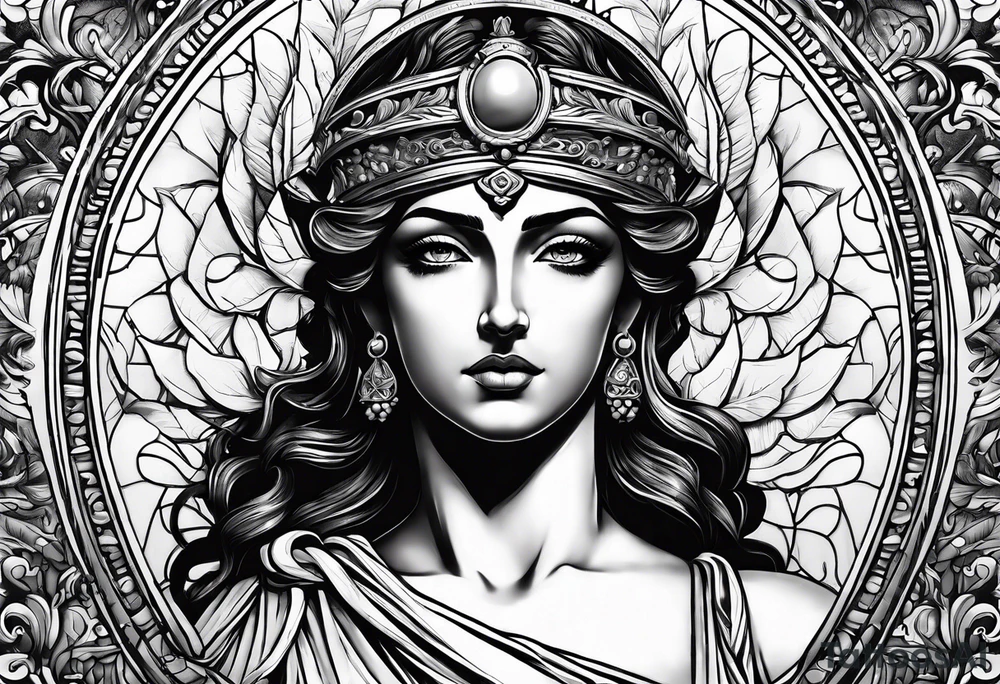 Themis (Greek Goddess of Justice), with blood in her eyes tattoo idea