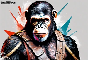 Caesar from the movie planet of the apes tattoo idea