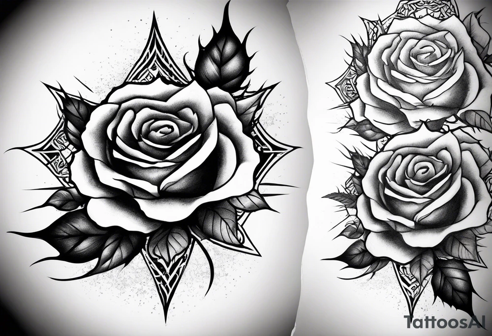 Arm, rose, thorns tattoo idea