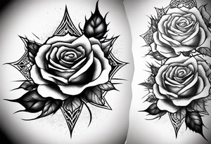 Arm, rose, thorns tattoo idea