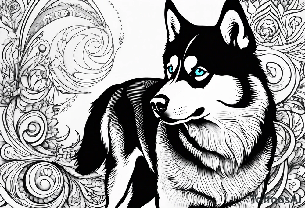 Siberian Husky tattoo idea