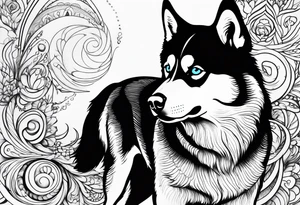 Siberian Husky tattoo idea