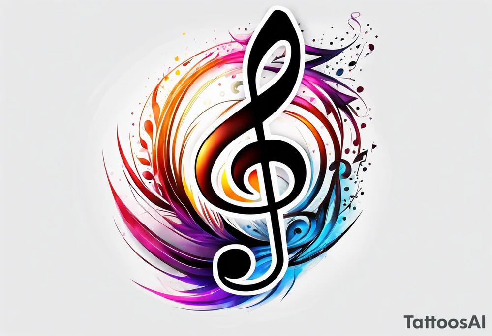 music note sleeve tattoo idea