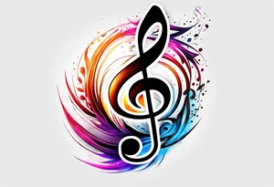 music note sleeve tattoo idea