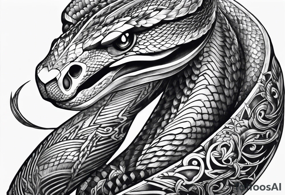 Snake wrapped sword tattoo idea
