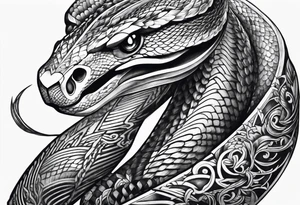Snake wrapped sword tattoo idea