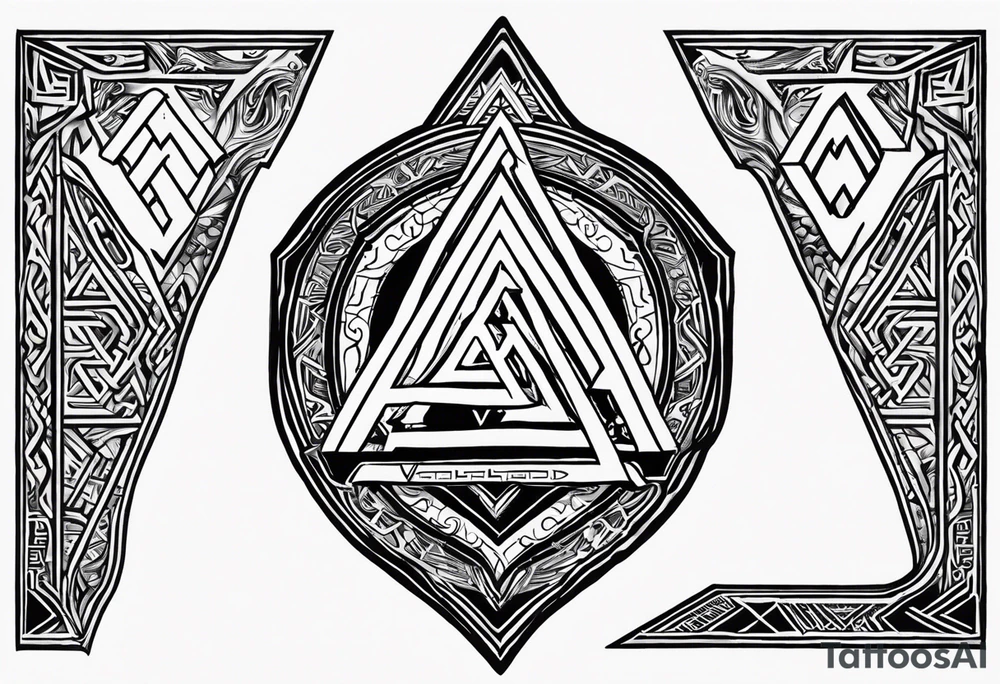 Valhalla shield valknut sword tattoo idea