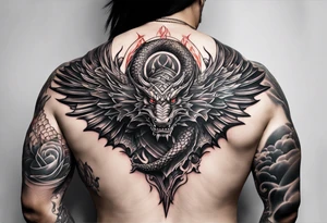 back sword tattoo
with wrapped dragon tattoo idea